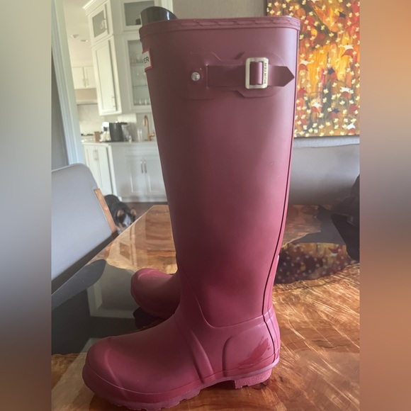 HUNTER Original Tall Women's Rain Boots - Burgundy/Matte Red - Picture 1 of 4